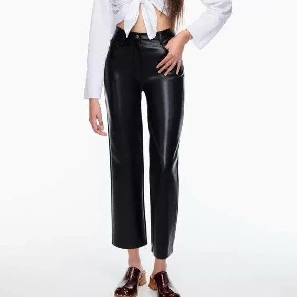Aritzia Babaton - Vegan Faux Leather Pants - Black - Women’s Size 8